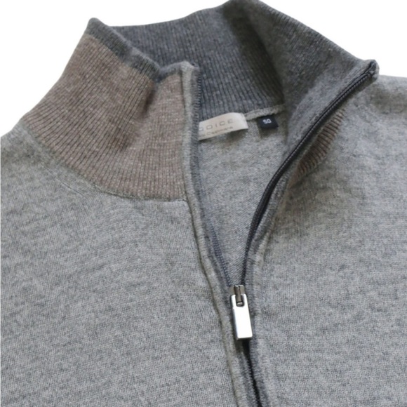 CODICE WOOL & CASHMERE GREY HALF ZIP JUMPER - Picture 12 of 12